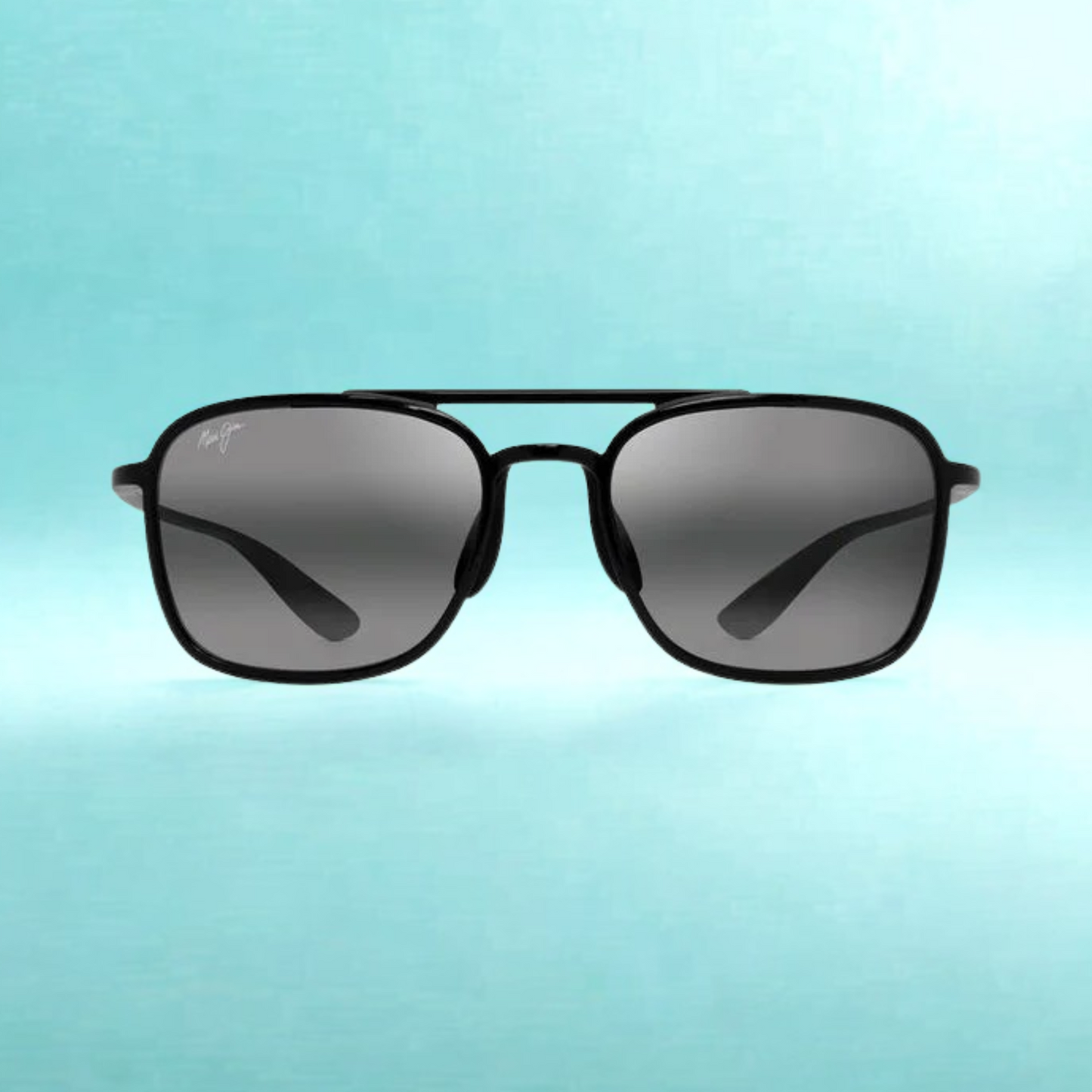 Gafas Maui Jim Keokea de frente, diseño aviador unisex en nailon negro o carey, lentes polarizadas con tecnología PolarizedPlus2®, disponibles en Calvià, Mallorca