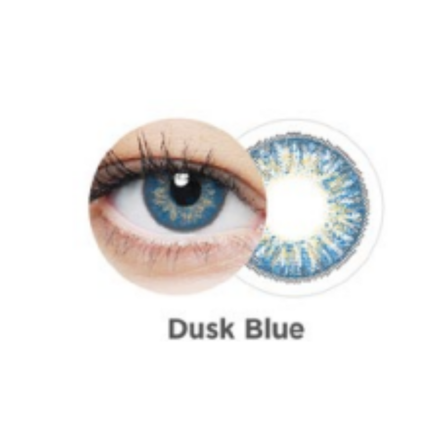 Lentillas de color azul oscuro para cambio temporal de mirada, disponibles en Óptica Palmanova Calvià