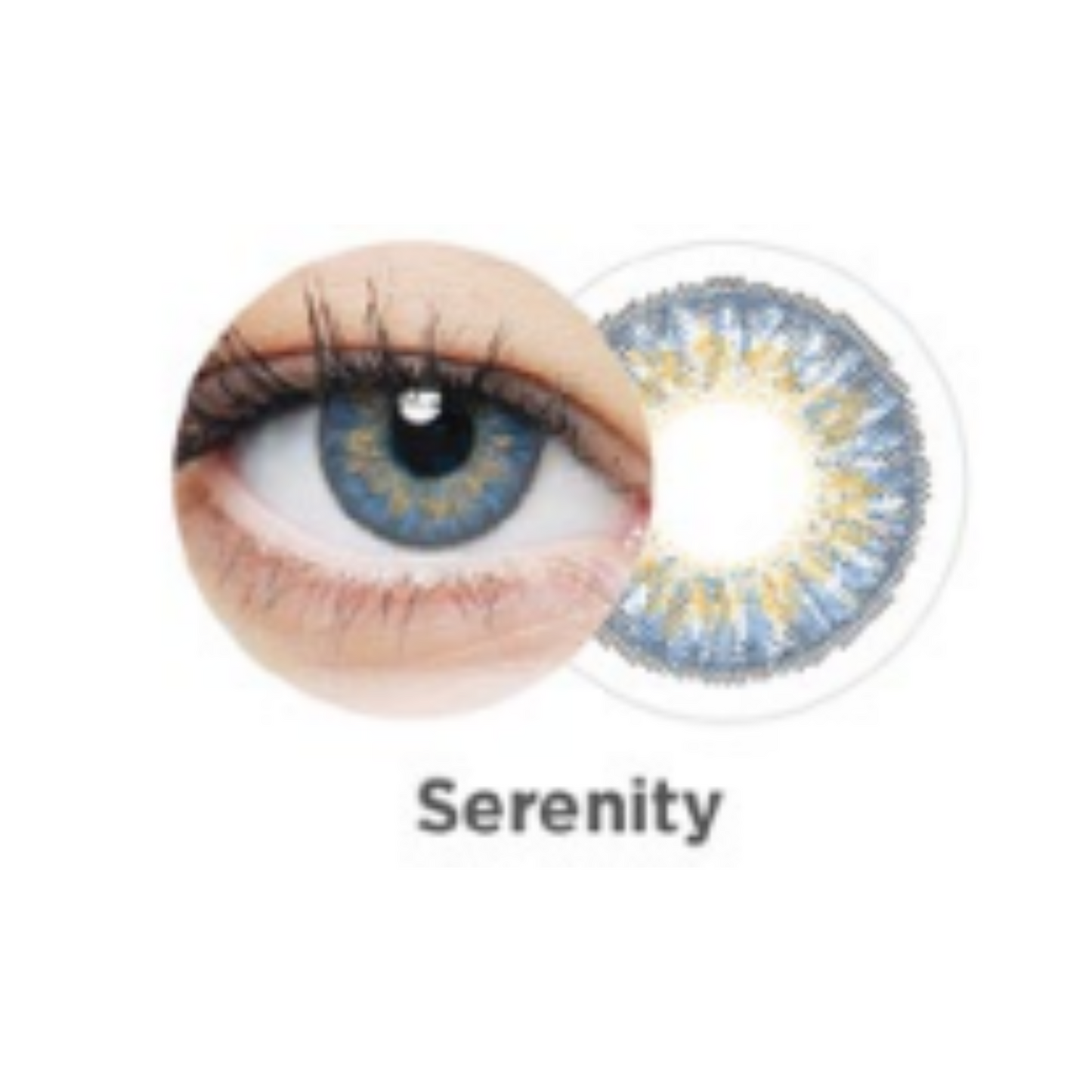 Lentillas de color azul serenidad para cambio temporal de mirada, disponibles en Óptica Palmanova Calvià