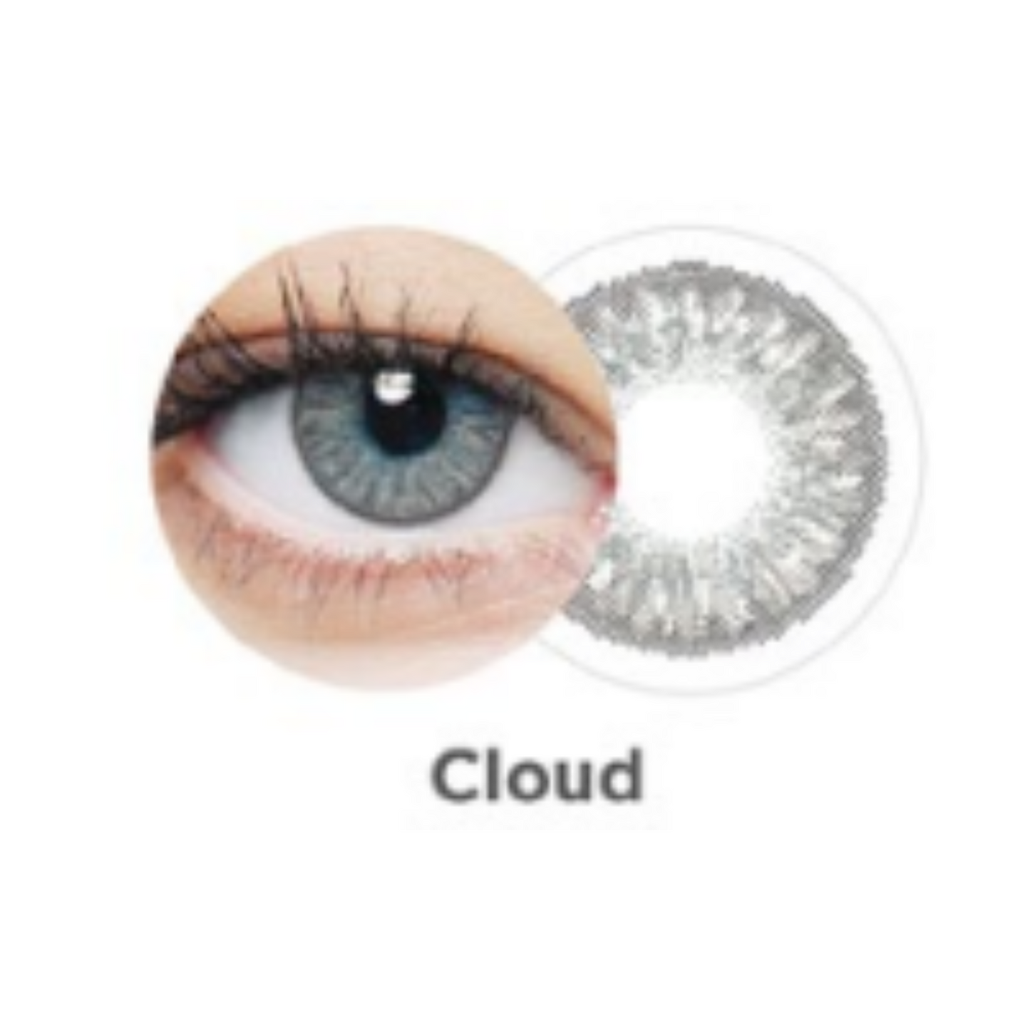 Lentillas de color gris nube para cambio temporal de mirada, disponibles en Óptica Palmanova Calvià