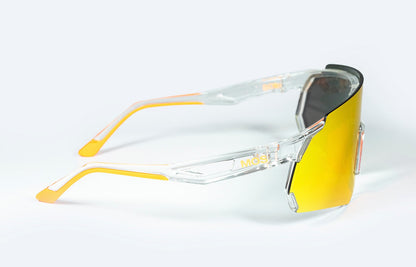 MOS Menorca Fluor - Gafas de sol deportivas (lente espejo amarillo)