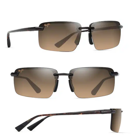 Gafas Maui Jim Laulima de frente en color havana, lentes MauiPure con tecnología PolarizedPlus2®, diseño unisex sofisticado, disponibles en óptica de Calvià, Mallorca
