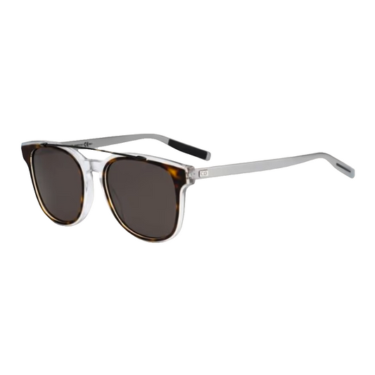 Vista lateral de las gafas Dior Blacktie 211S con varillas gris mate, diseño elegante y versátil en acetato, ideales para estilo casual o formal, óptica en Calvià
